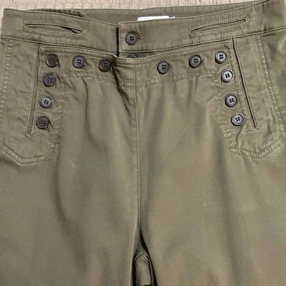 A.L.C. Women Sailor Pierce Green Wide Leg Cropped Pants Preppy Minimalist SZ6